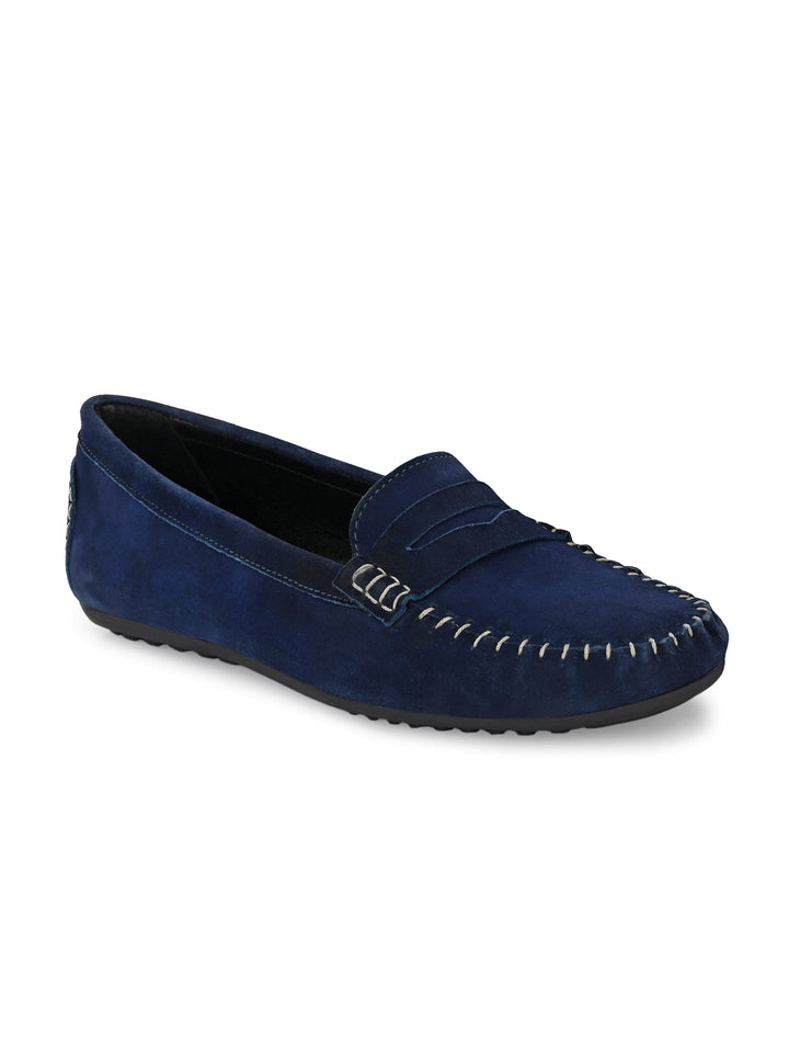 Women's Suede Leather Slip on Casual Loafer