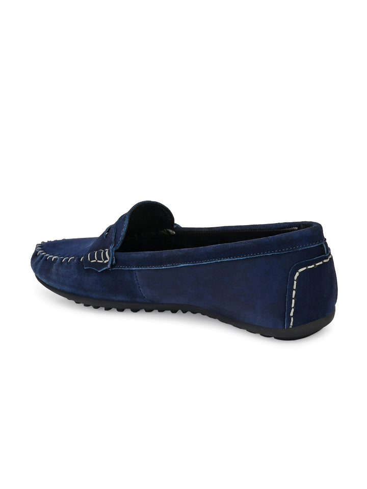 Women's Suede Leather Slip on Casual Loafer