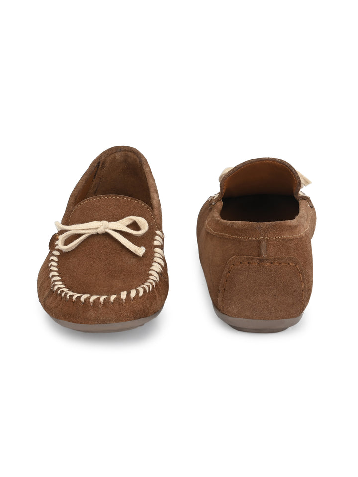 Women's Genuine Suede Leather Slip on Casual Loafer