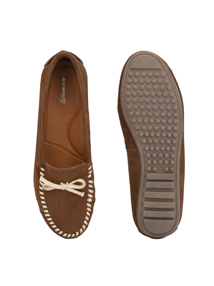 Women's Genuine Suede Leather Slip on Casual Loafer