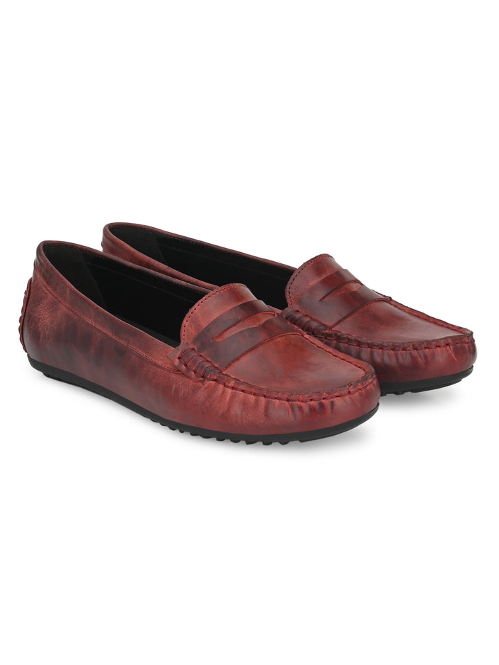 Women's Sheep Leather Slip on Casual Loafer