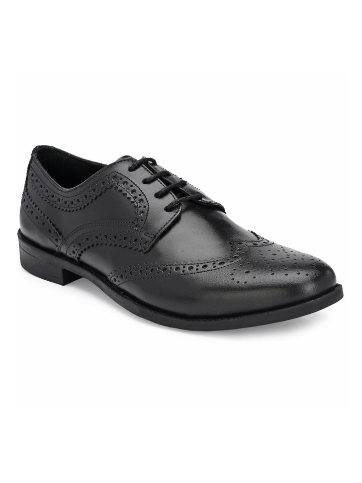 Men's Burnish Leather Lace up Formal Brogue Shoe