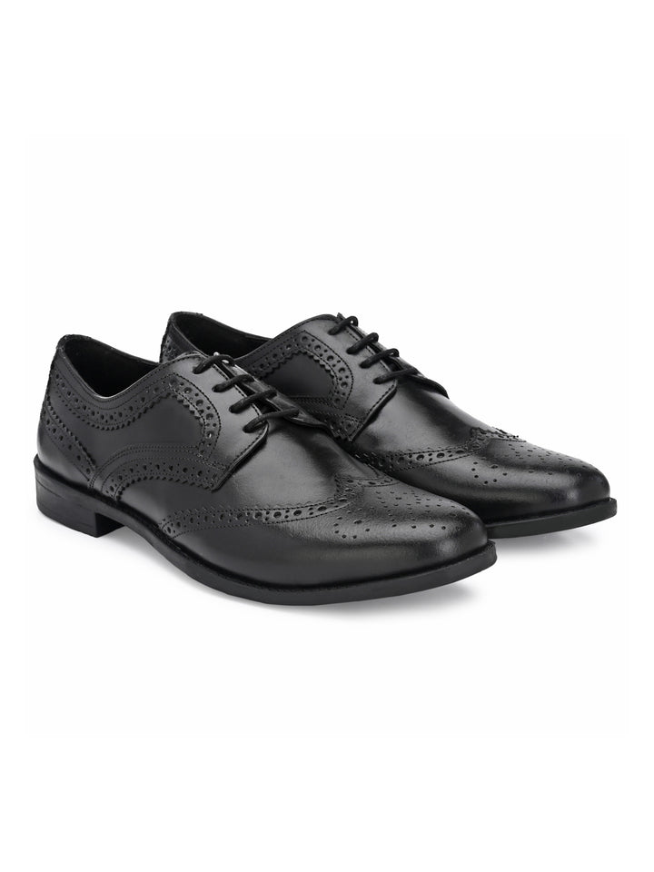 Men's Burnish Leather Lace up Formal Brogue Shoe