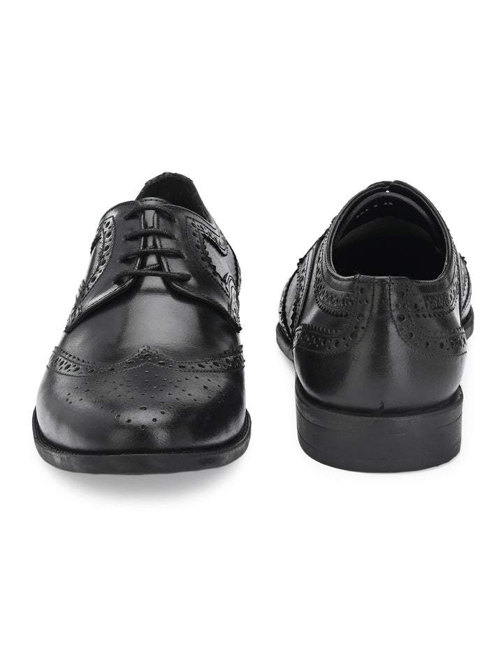 Men's Burnish Leather Lace up Formal Brogue Shoe