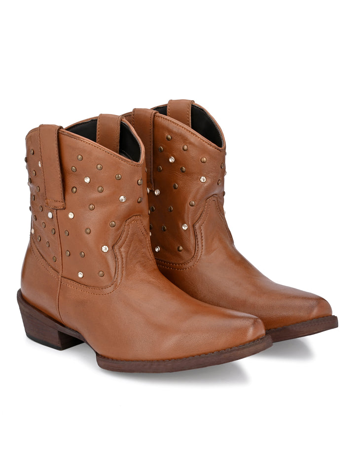 Women's Genuine Leather Half Ankle Boot