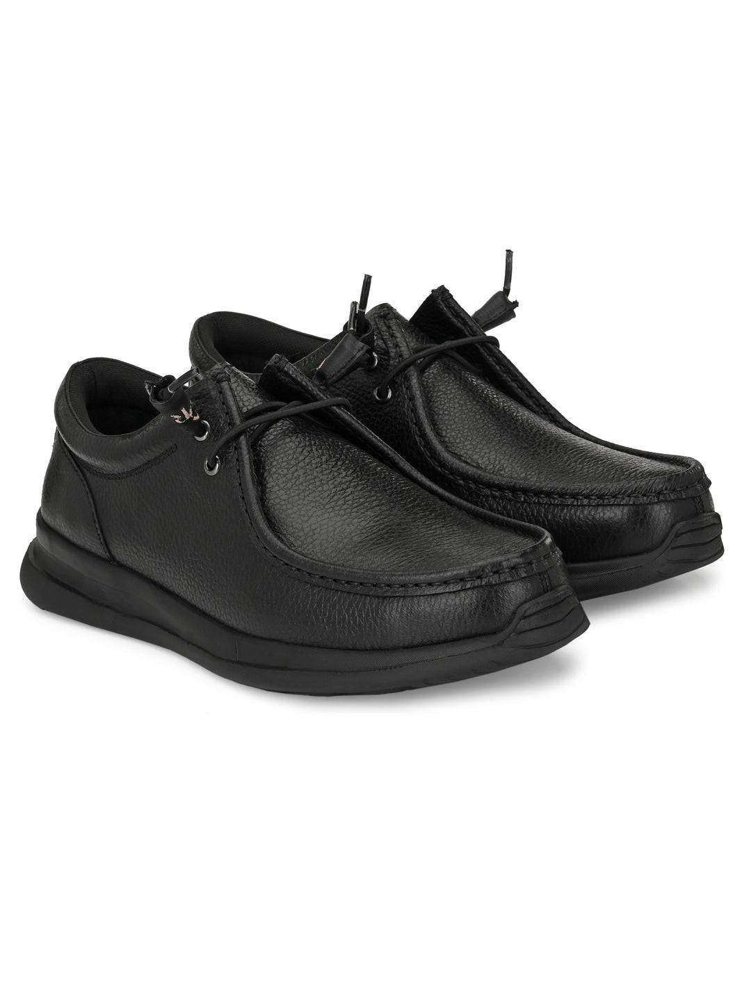 Men's Milled Leather Fancy Lace Up Casual Shoes