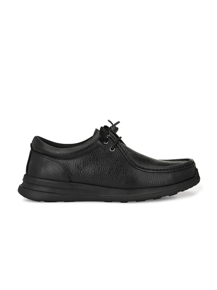 Men's Milled Leather Fancy Lace Up Casual Shoes