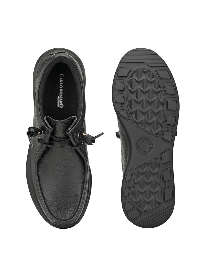 Men's Milled Leather Fancy Lace Up Casual Shoes