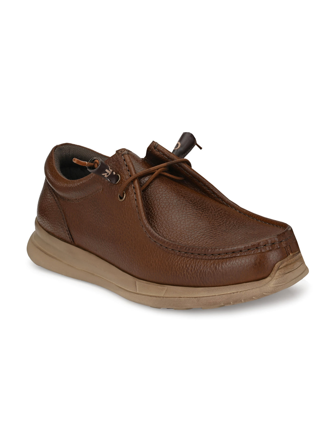 Men's Milled Leather Fancy Lace Up Casual Shoes