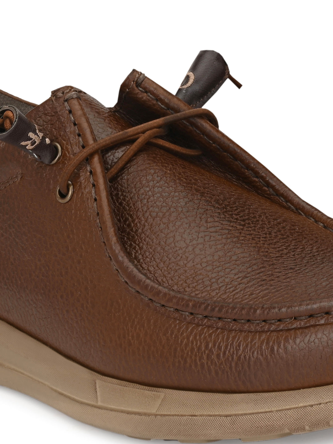 Men's Milled Leather Fancy Lace Up Casual Shoes