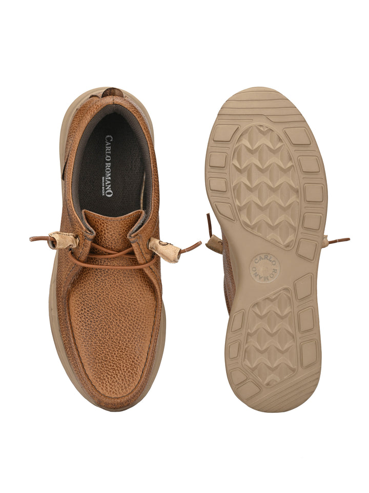 Men's Milled Leather Fancy Lace Up Casual Shoes