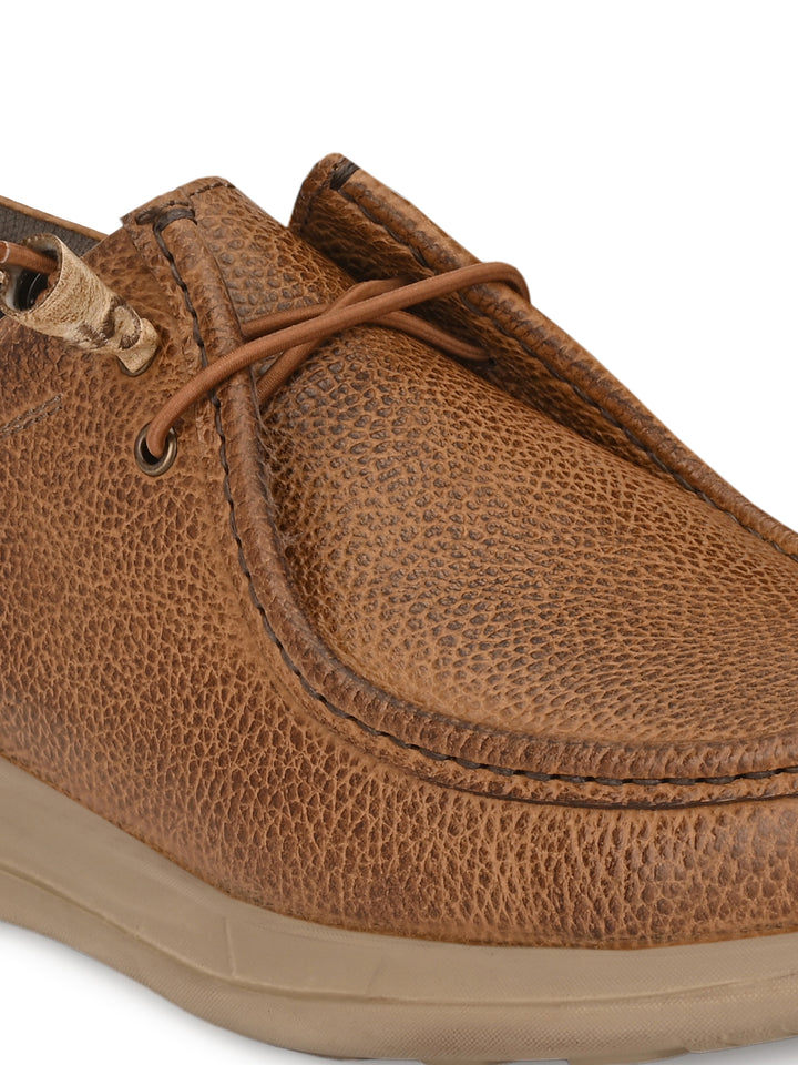 Men's Milled Leather Fancy Lace Up Casual Shoes