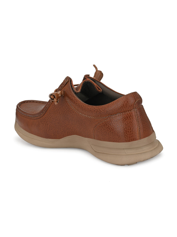 Men's Milled Leather Fancy Lace Up Casual Shoes