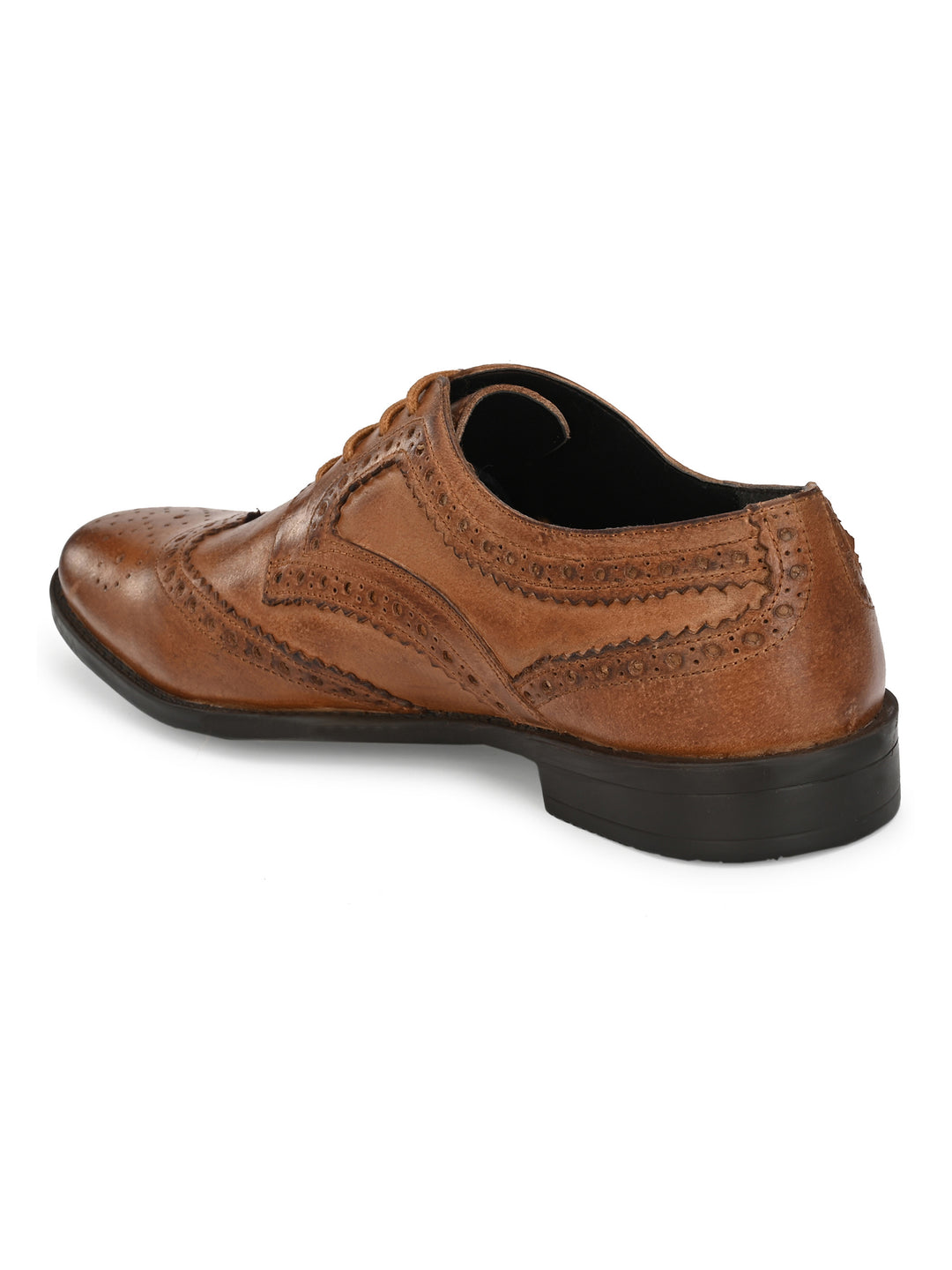 Men's Burnish Leather Lace up Formal Brogue Shoe