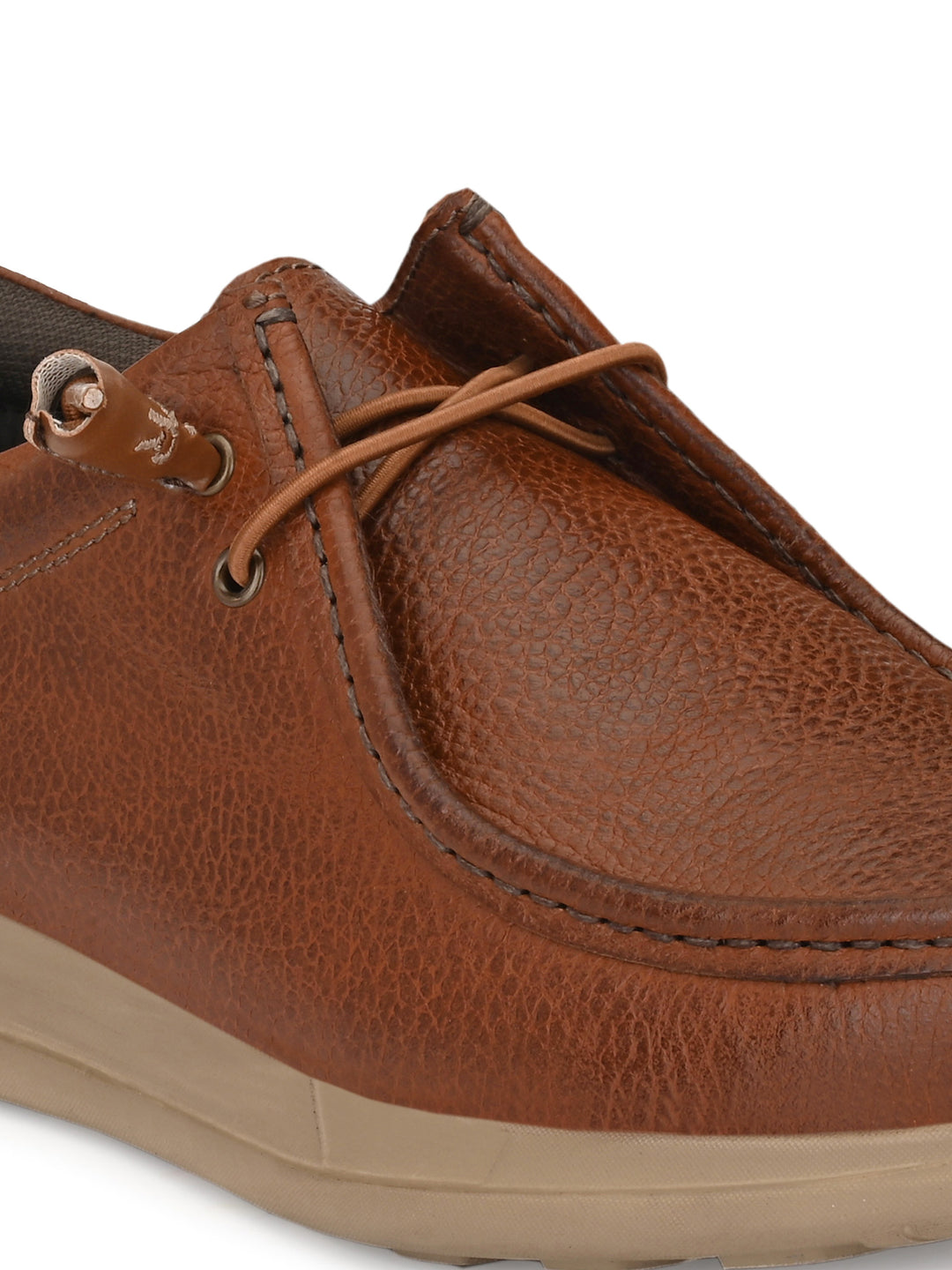 Men's Milled Leather Fancy Lace Up Casual Shoes