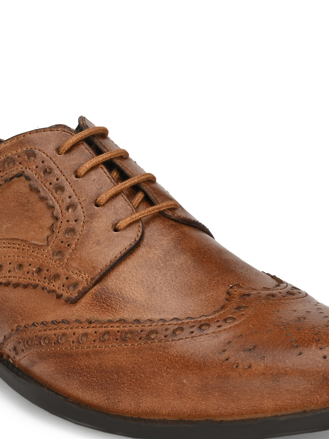 Men's Burnish Leather Lace up Formal Brogue Shoe