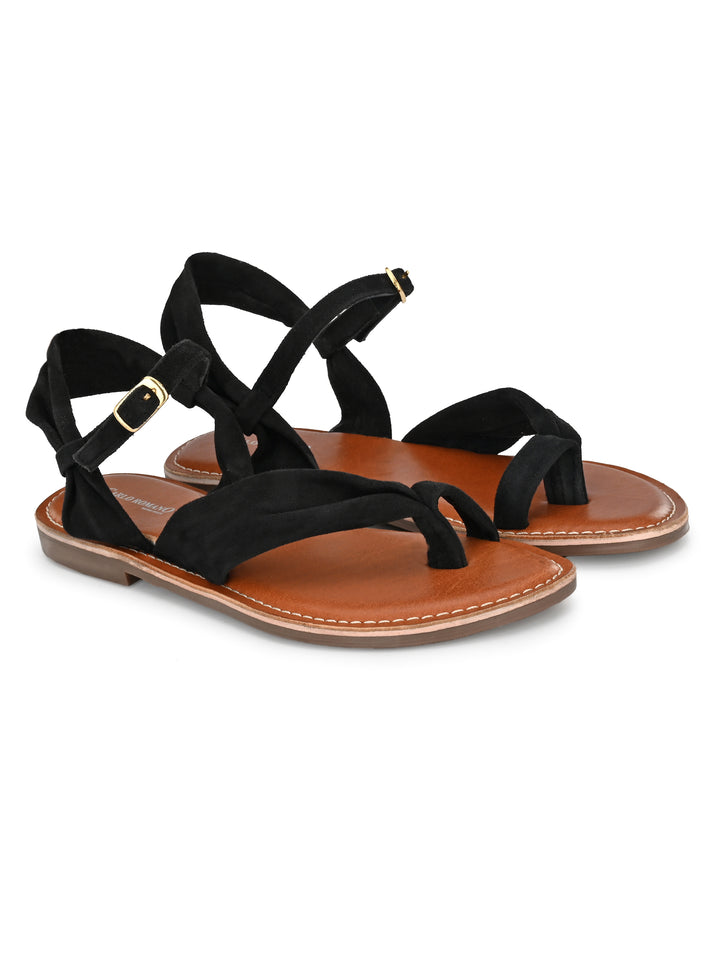 Women's Genuine Leather Flat Sandal