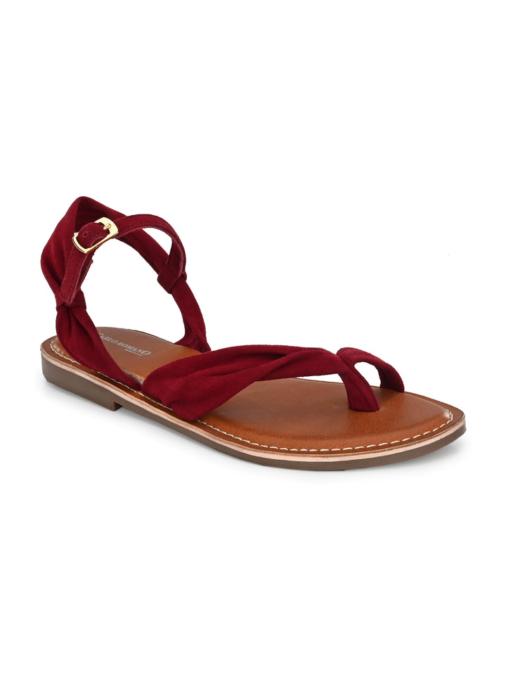 Women's Genuine Leather Flat Sandal