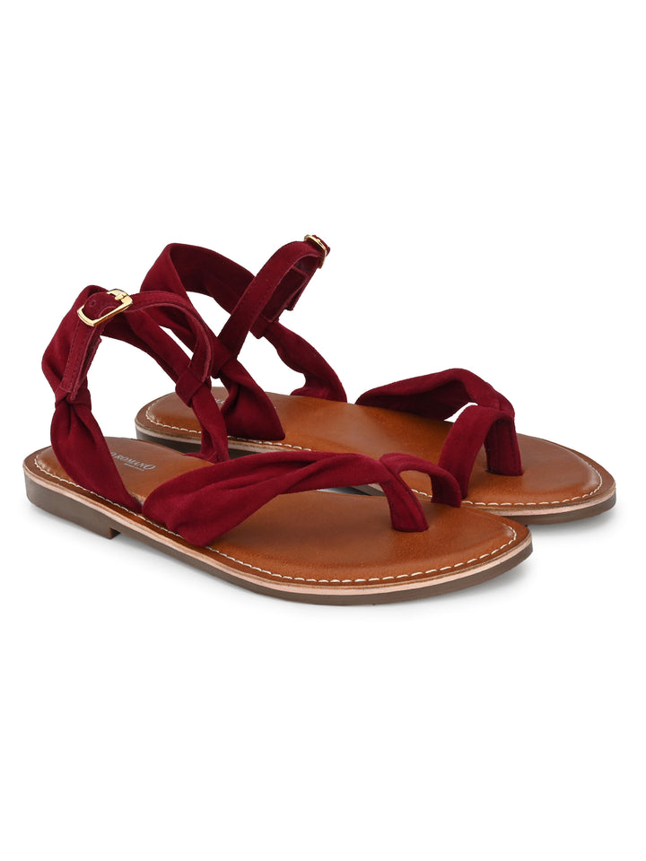 Women's Genuine Leather Flat Sandal