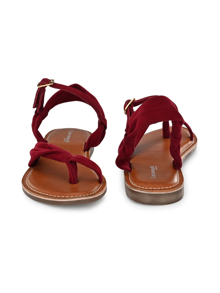 Women's Genuine Leather Flat Sandal