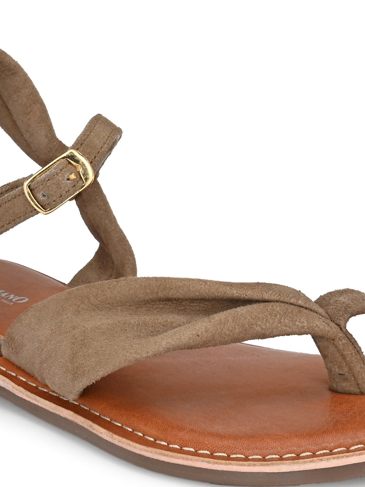 Women's Genuine Leather Flat Sandal