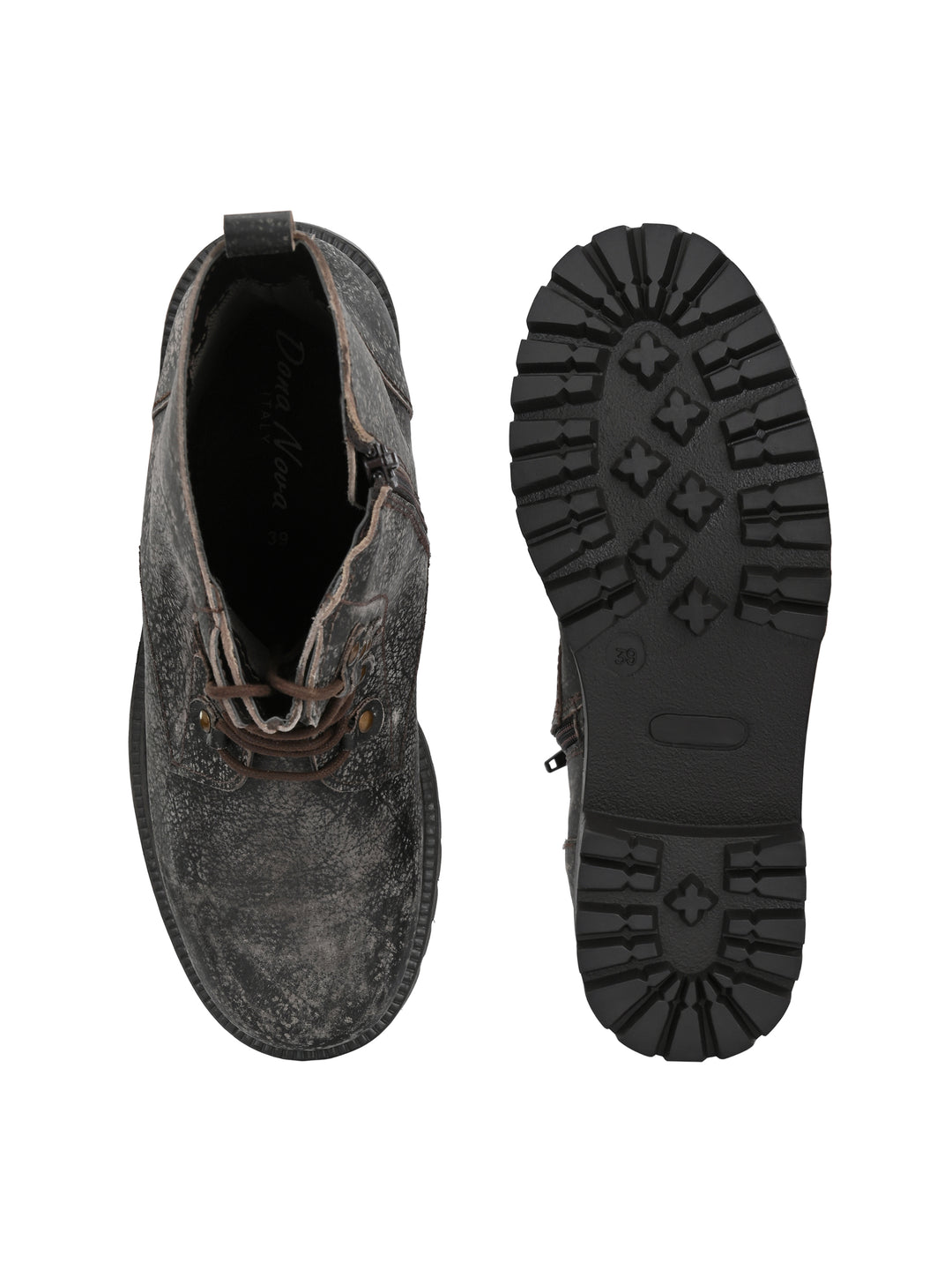 Dona Nova By Carlo Romano Women's Genuine Rub Off Leather Ankle Boot