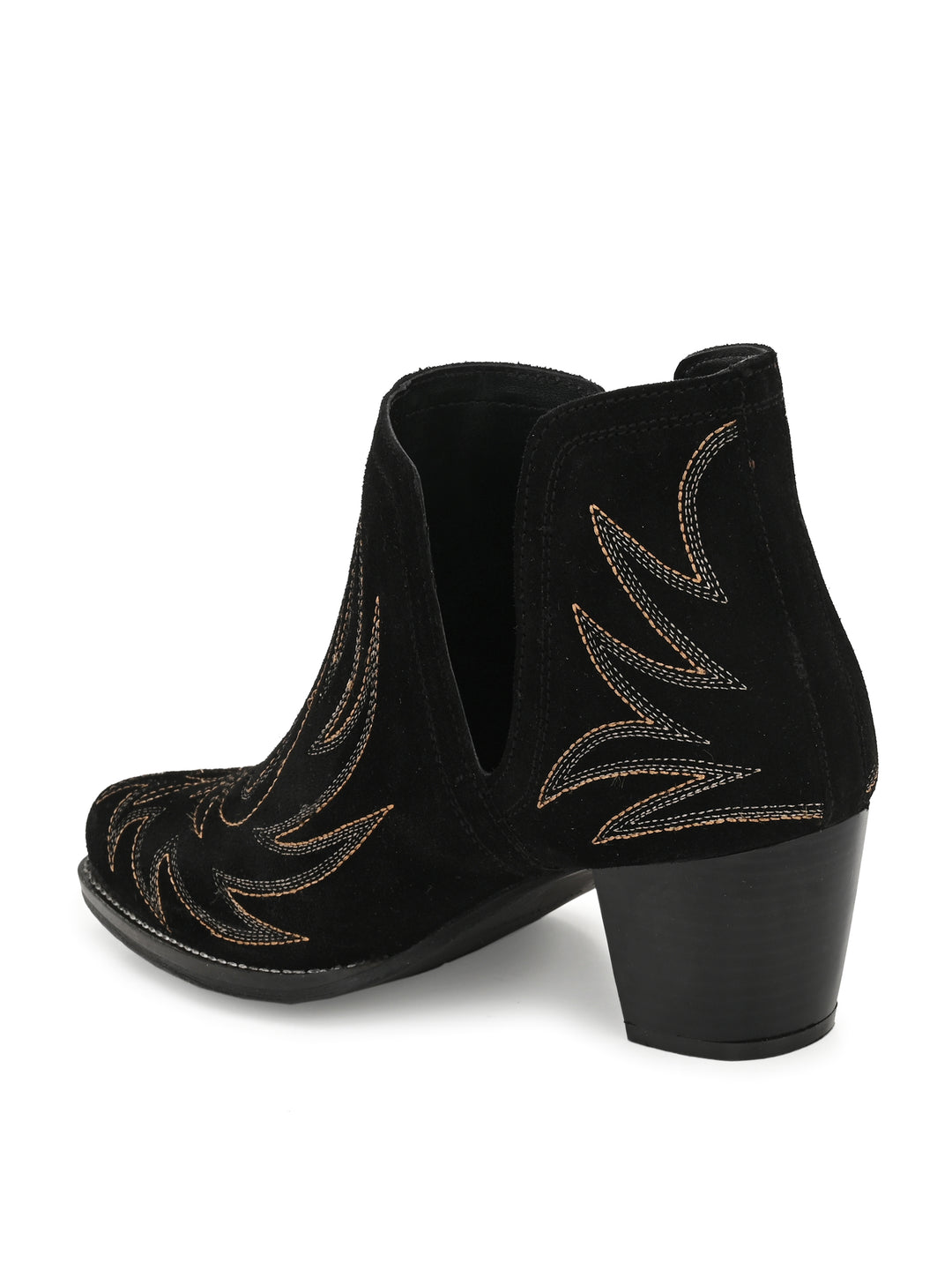 Women's Suede Leather Embroidery Ankle Boot