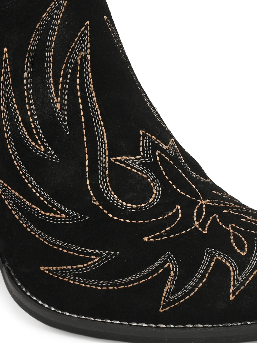 Women's Suede Leather Embroidery Ankle Boot