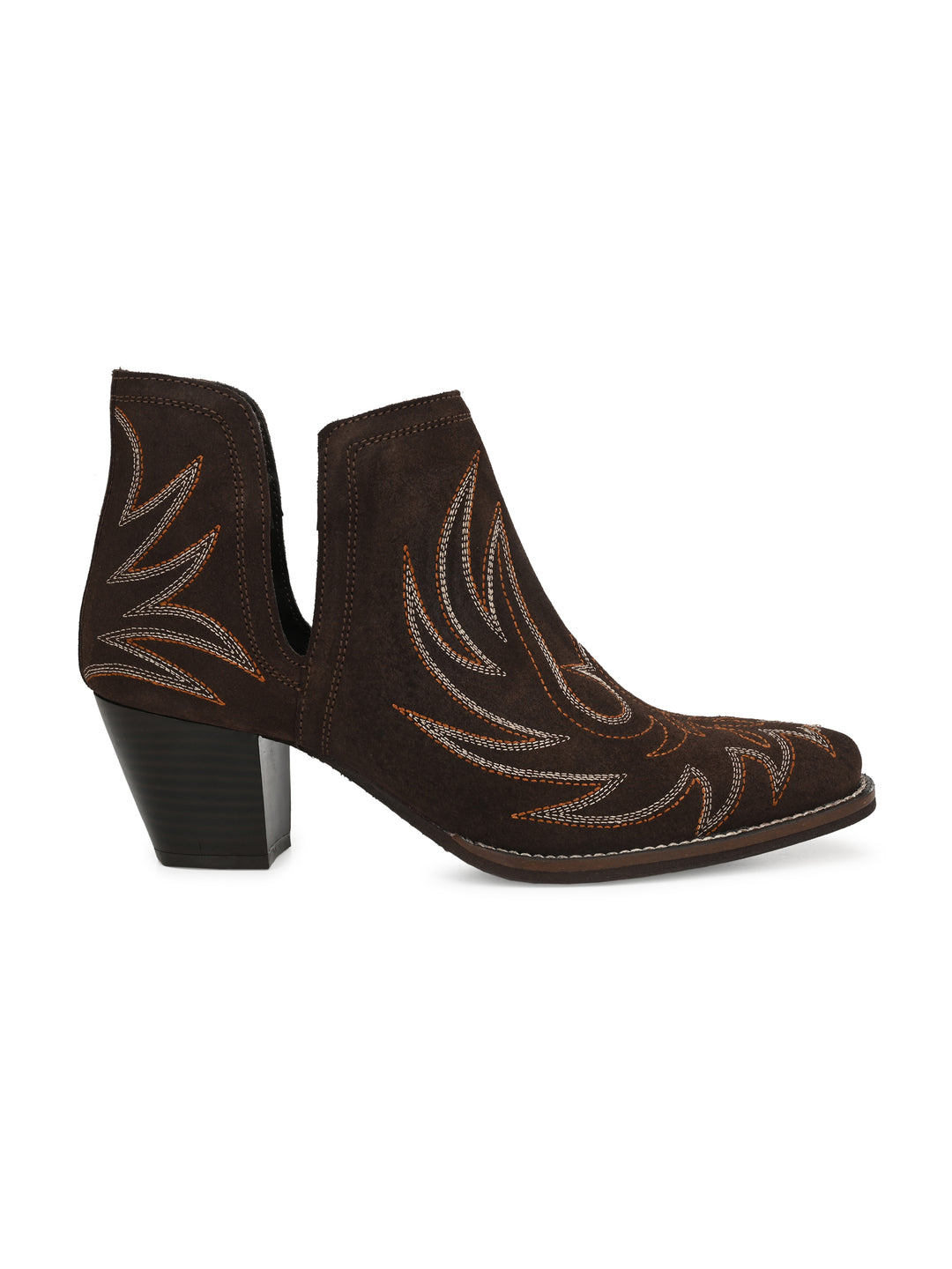 Women's Suede Leather Embroidery Ankle Boot