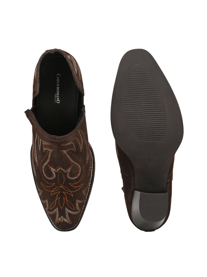 Women's Suede Leather Embroidery Ankle Boot