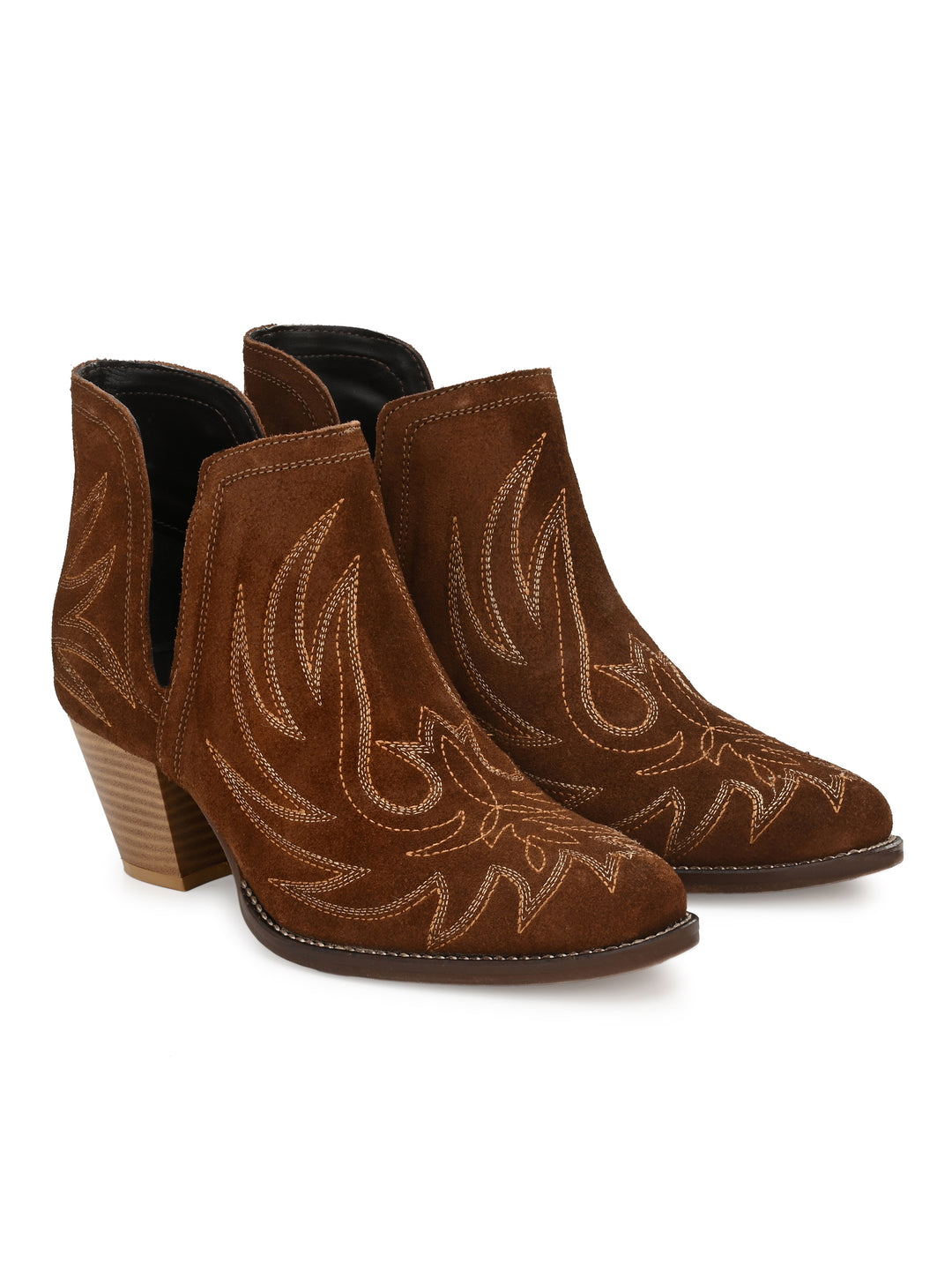 Women's Suede Leather Embroidery Ankle Boot