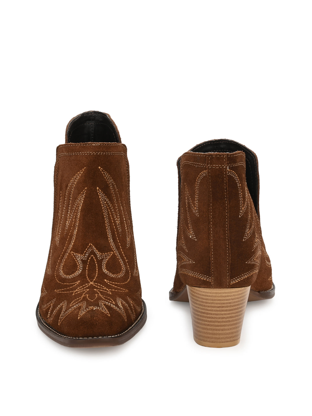 Women's Suede Leather Embroidery Ankle Boot