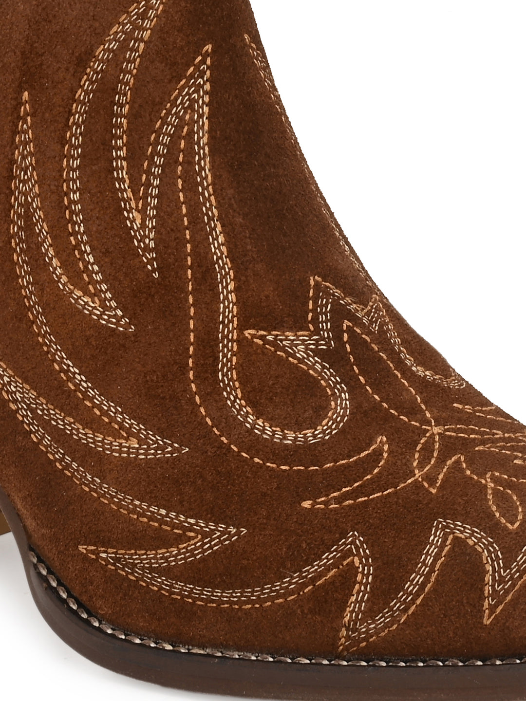 Women's Suede Leather Embroidery Ankle Boot