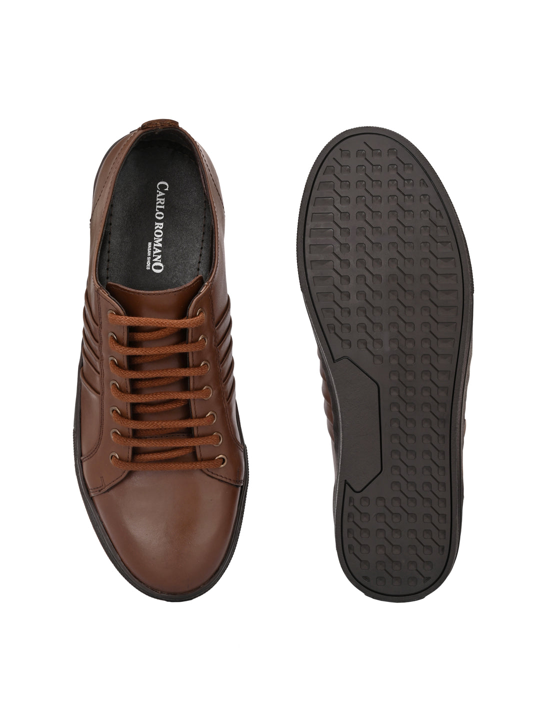 Men's Burnish Leather Lace up Casual Sneaker Shoe
