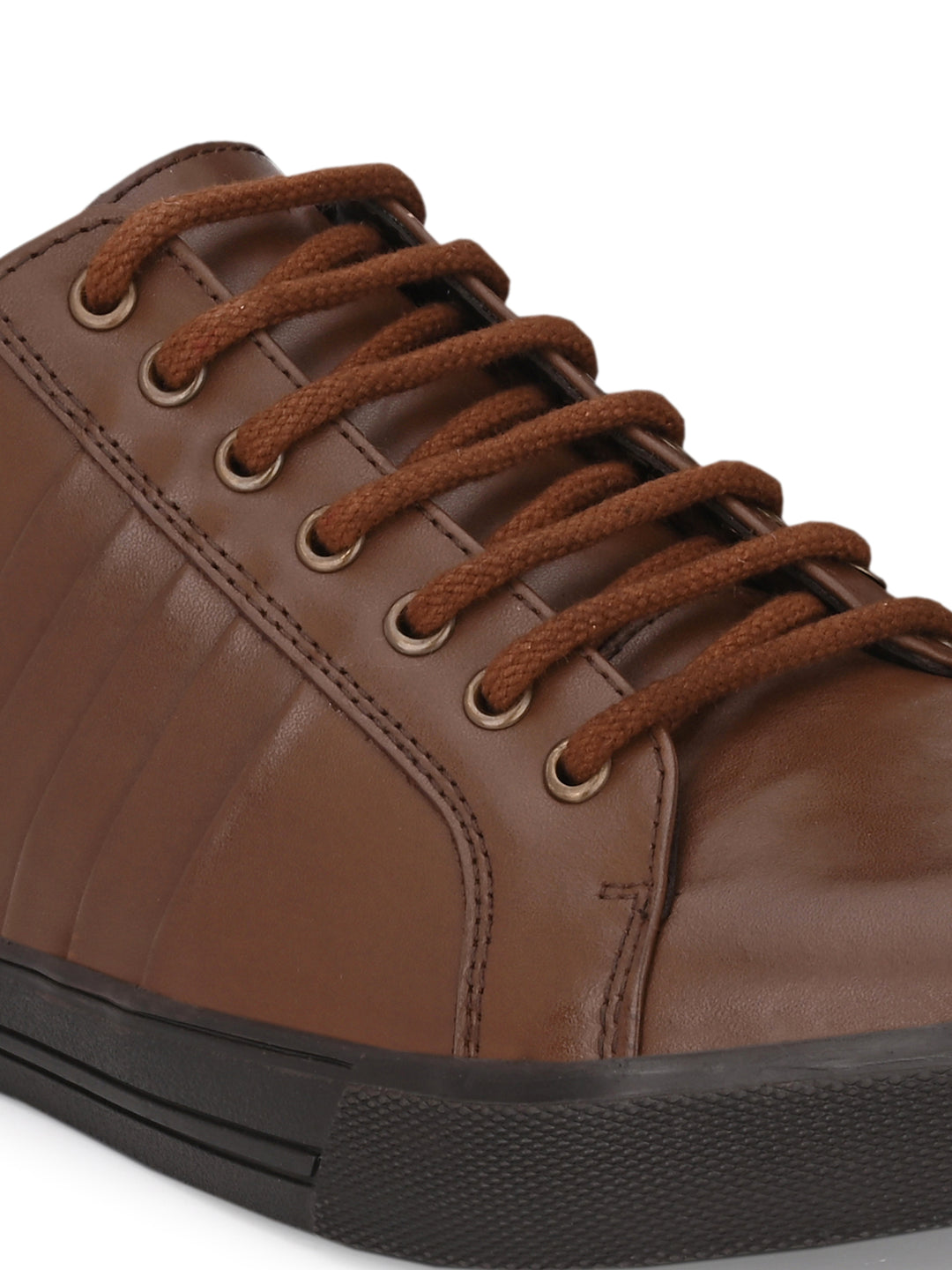 Men's Burnish Leather Lace up Casual Sneaker Shoe