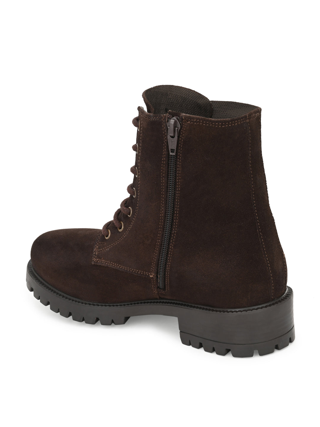 Women's Suede Lace-Ups with Zip High Ankle Boots