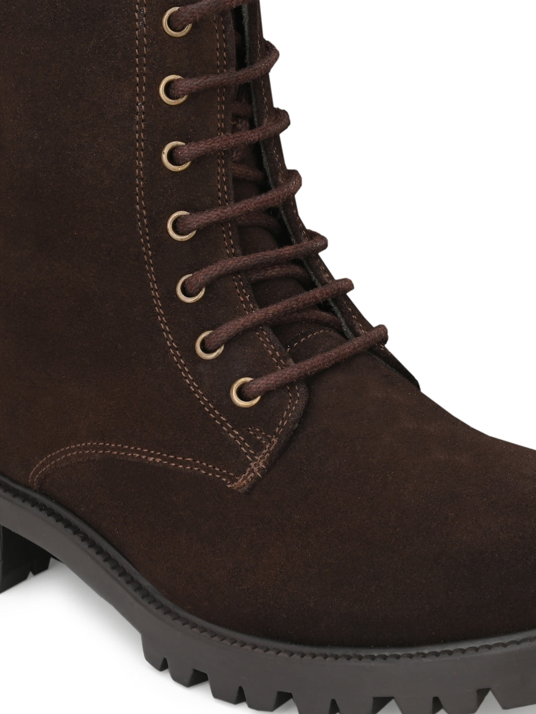 Women's Suede Lace-Ups with Zip High Ankle Boots