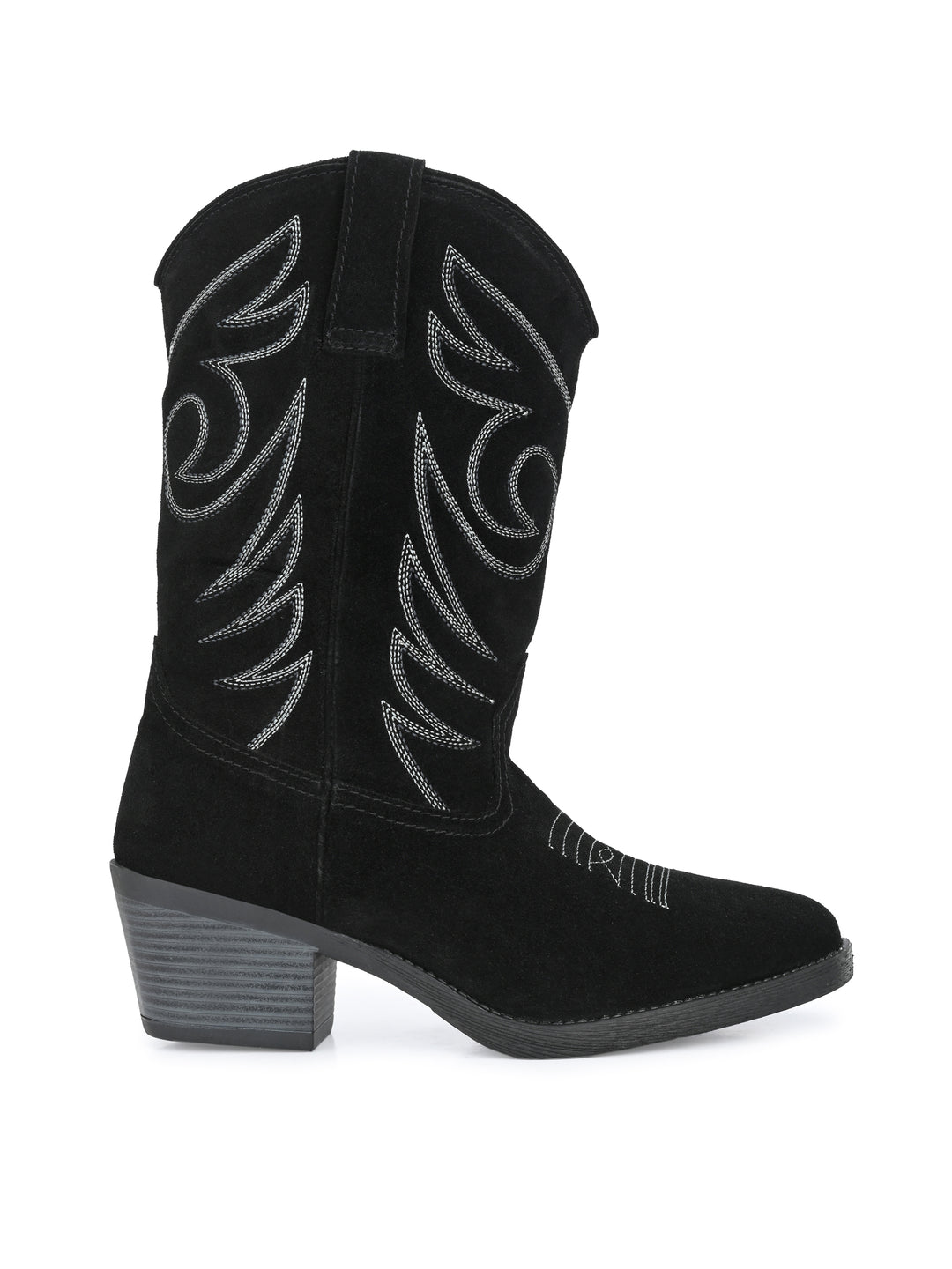 Dona Nova by Carlo Romano Women's Genuine Suede Leather Western Cow Boy / Cow Girl Embroidery Boot