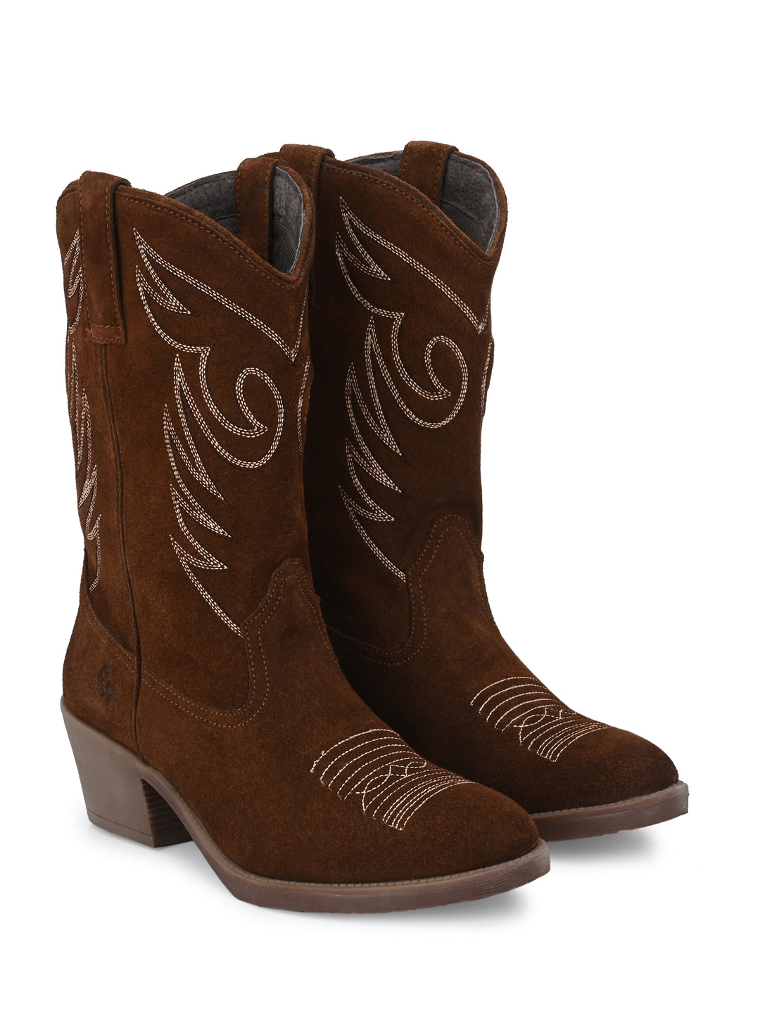 Women's Genuine Suede Leather Western Cow Boy / Cow Girl Embroidery Boot