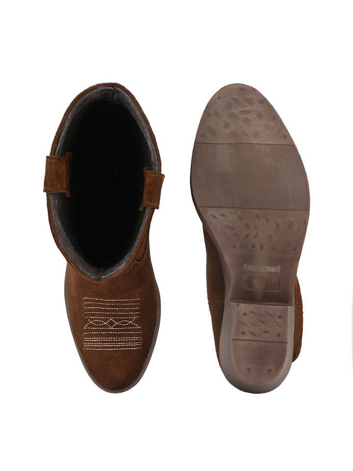 Women's Genuine Suede Leather Western Cow Boy / Cow Girl Embroidery Boot