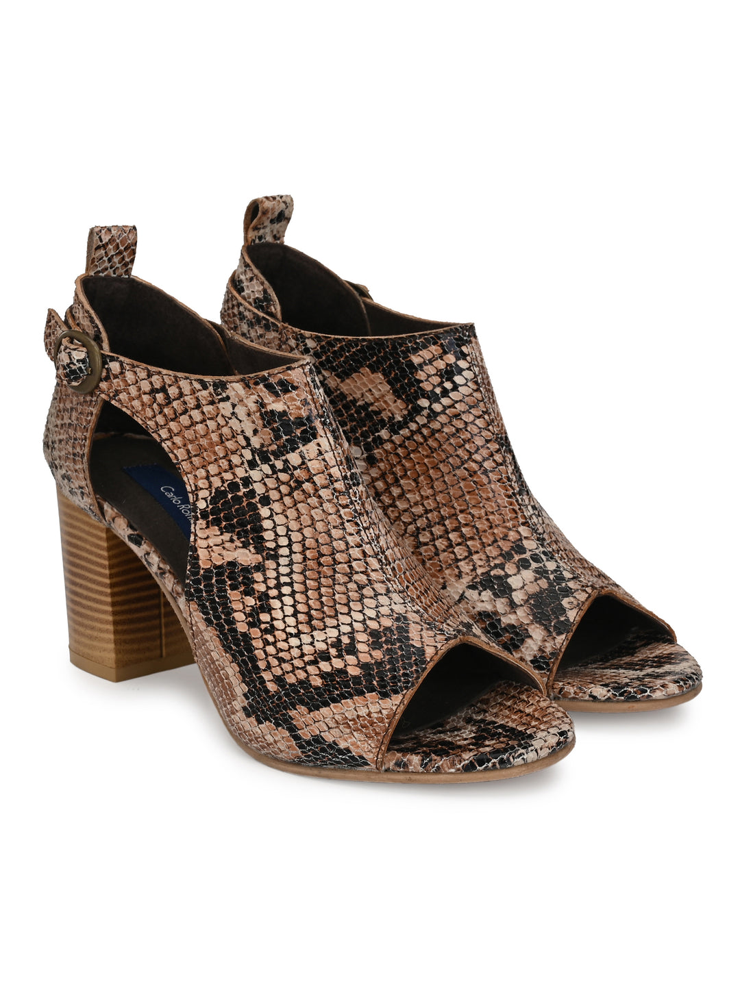 Women's Goat Foil Leather Sandals