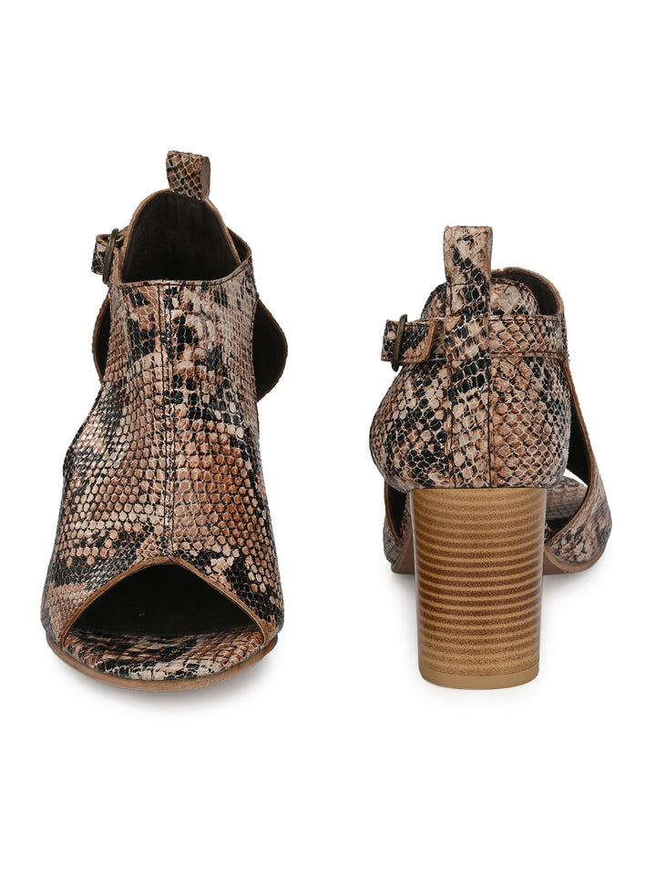 Women's Goat Foil Leather Sandals