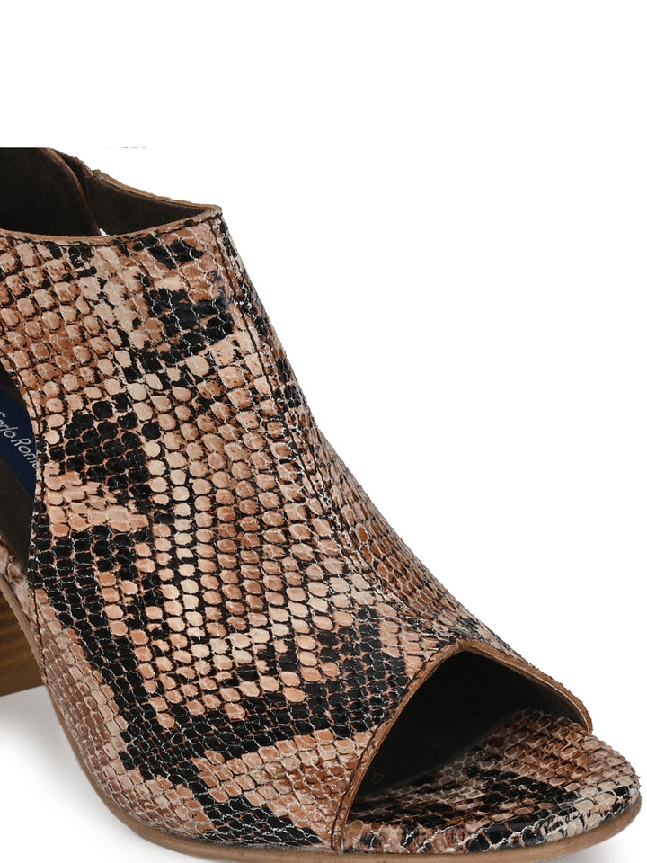 Women's Goat Foil Leather Sandals