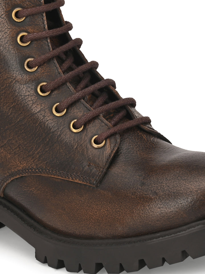 Women's Brush Off Leather Lace Up High Ankle Boot