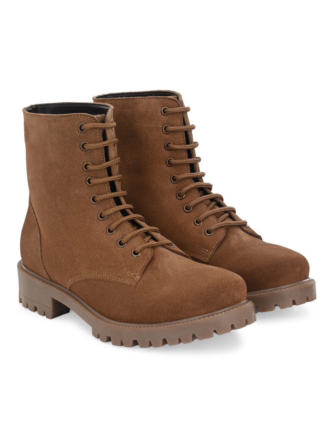 Women's Genuine Suede Leather Lace Up High Ankle Boot