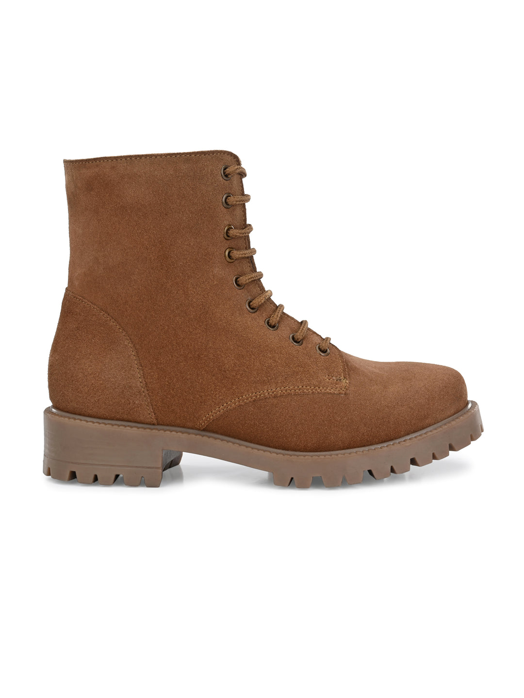 Women's Genuine Suede Leather Lace Up High Ankle Boot