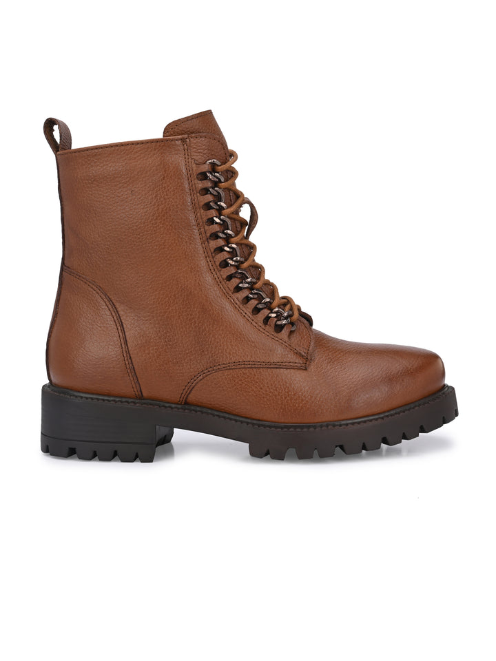 Carlo Romano by Wasan Shoes Women's Genuine Milled Leather Lace Up High Ankle Boot