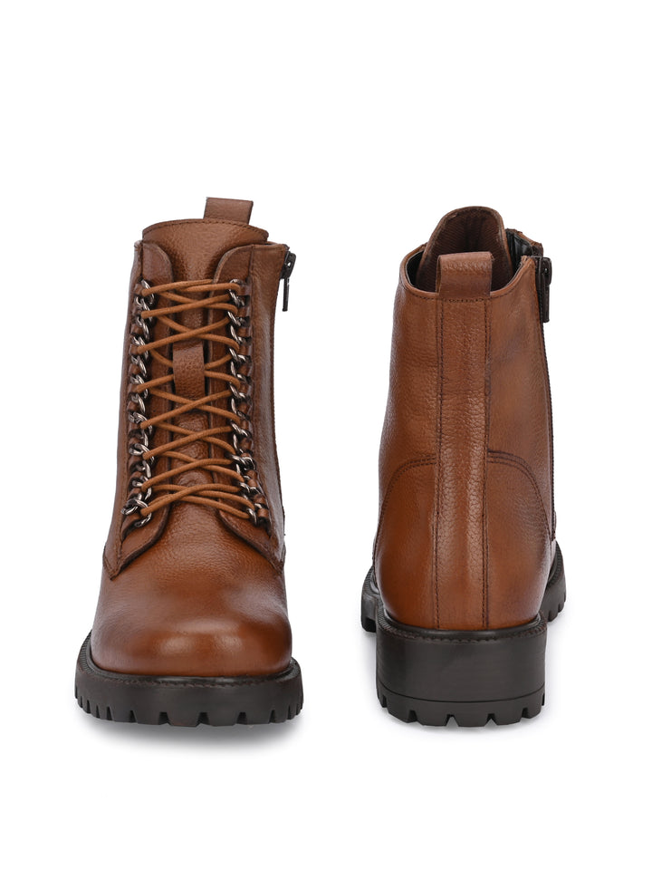 Carlo Romano by Wasan Shoes Women's Genuine Milled Leather Lace Up High Ankle Boot