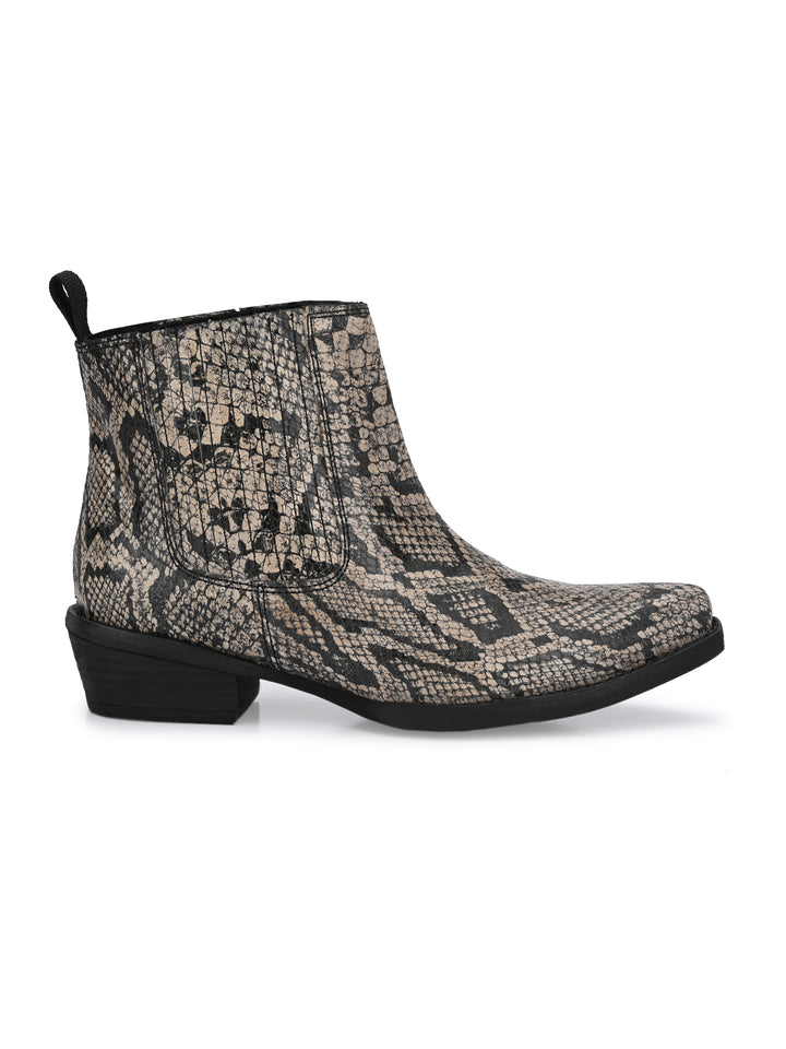 GENUINE LEATHER ANKLE BOOT FOR WOMEN