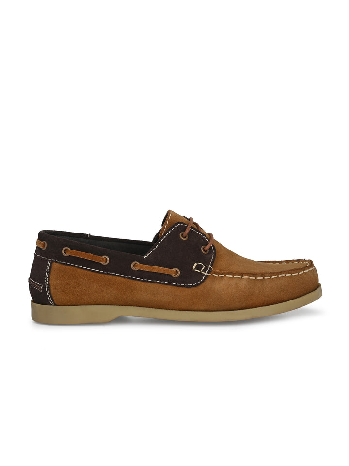 Men's Suede Leather Lace Up Boat Shoe